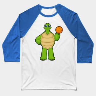 Turtle as Basketball player with Basketball Baseball T-Shirt